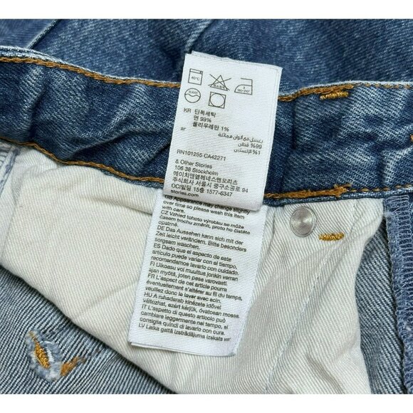 & Other Stories Paris Atelier High Waist Wide Leg Jeans Blue Medium Wash Size 26 - Picture 11 of 11